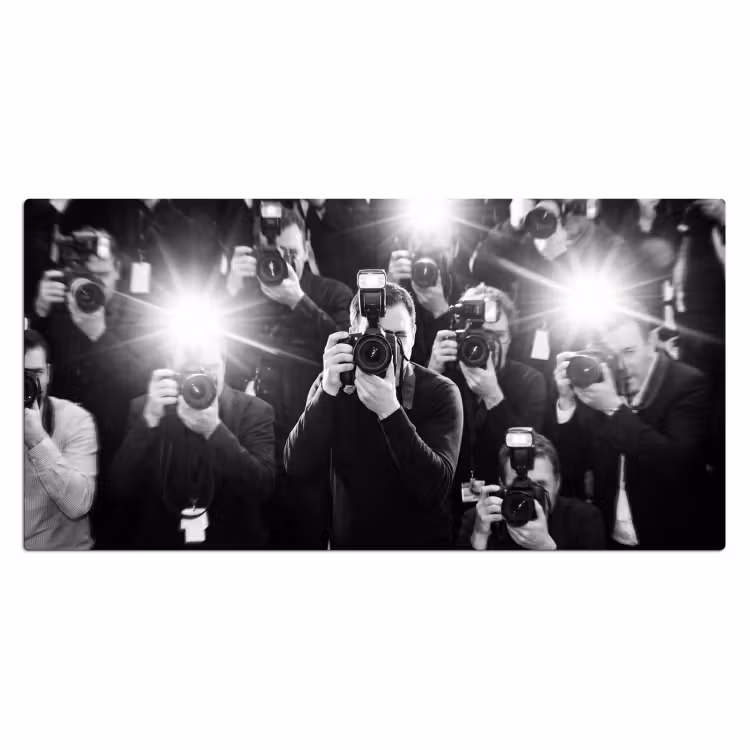 Mensen - Camera - Flitslicht - Zwart-wit - Media Muismat XXL klein -3d_leeg