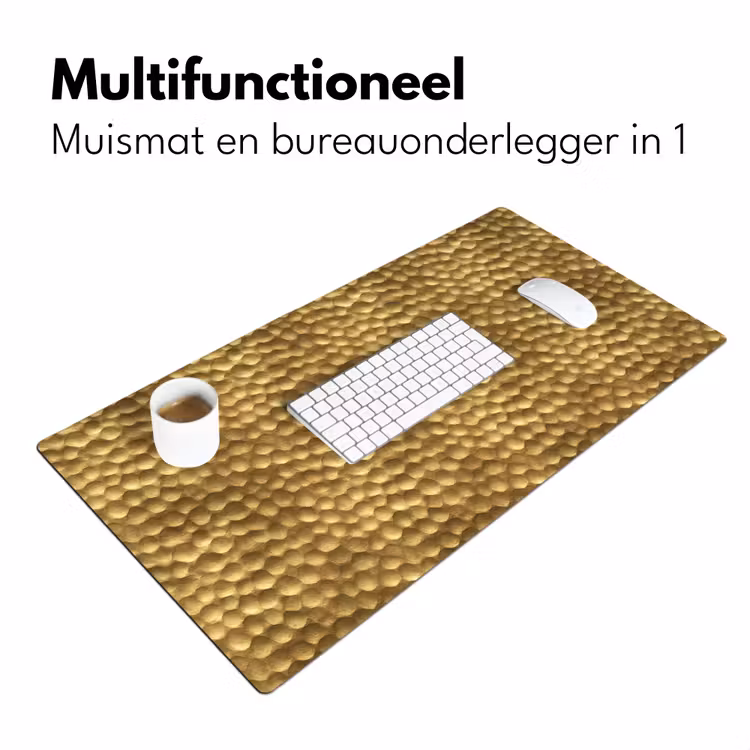 Metaal - Dynamisch - Goud Muismat XXL klein 681 -sfeer4