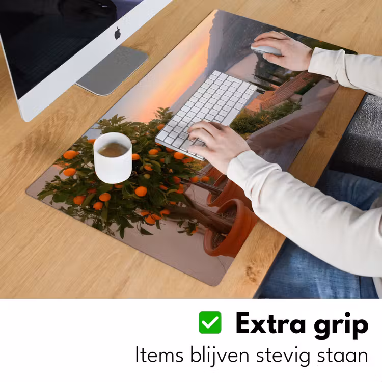 Middelandse zee - Sinaasappel - Heuvels - Zee Muismat XXL klein -sfeer3