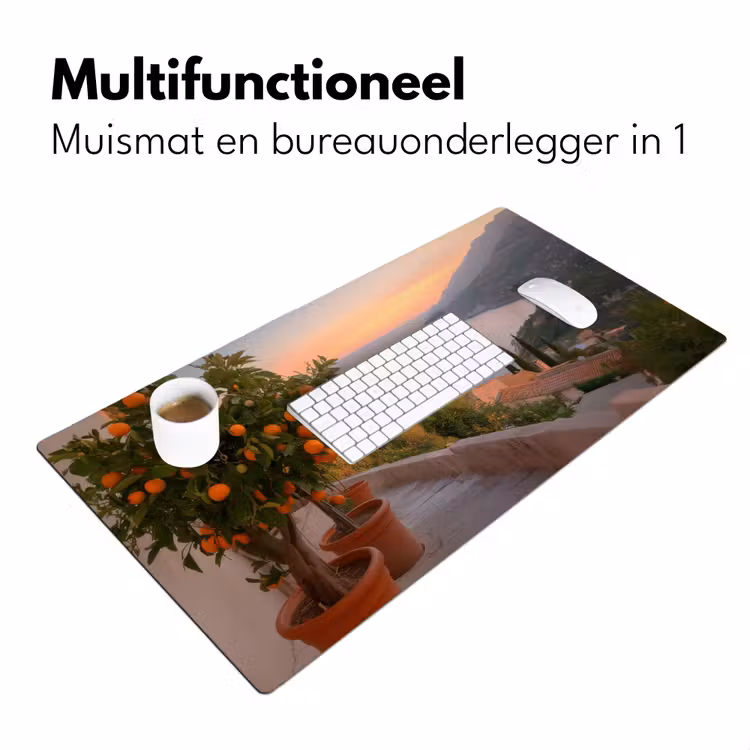 Middelandse zee - Sinaasappel - Heuvels - Zee Muismat XXL klein -sfeer4