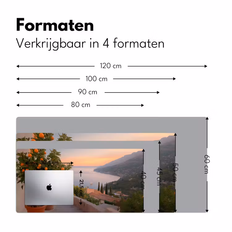 Middelandse zee - Sinaasappel - Heuvels - Zee Muismat XXL klein -sfeer5