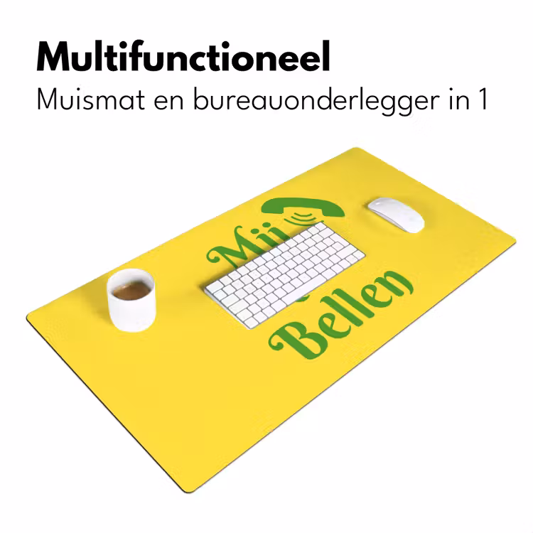 Mij niet bellen - Telefoon - Geel Muismat XXL klein -sfeer4