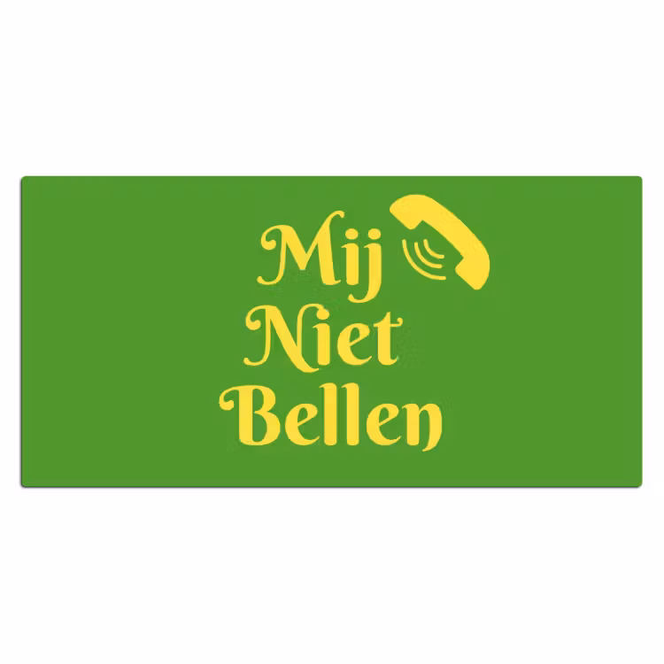 Mij niet bellen - Telefoon - Groen Muismat XXL klein -3d_leeg
