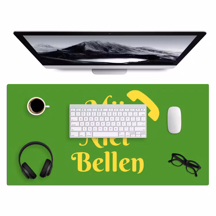 Mij niet bellen - Telefoon - Groen Muismat XXL klein -3d