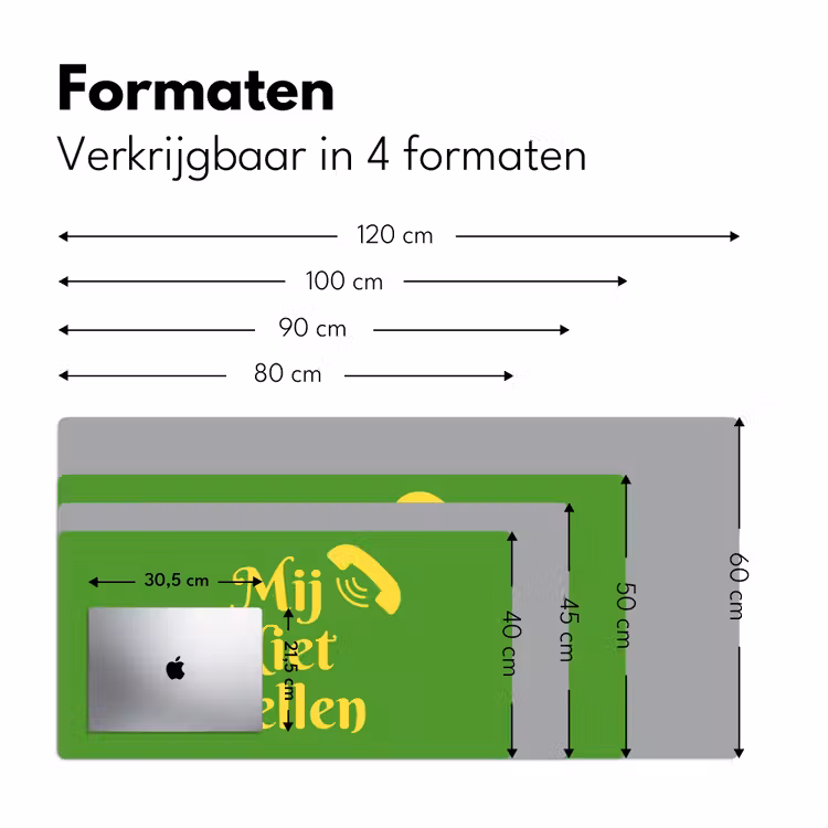 Mij niet bellen - Telefoon - Groen Muismat XXL klein -sfeer5