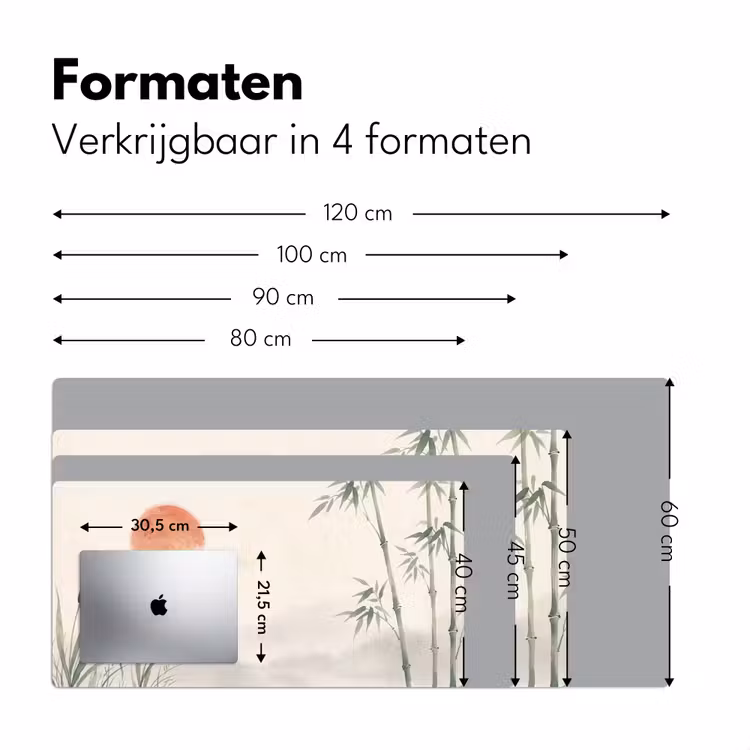 Minimalistisch - Bamboe - Groen Muismat XXL klein -sfeer5