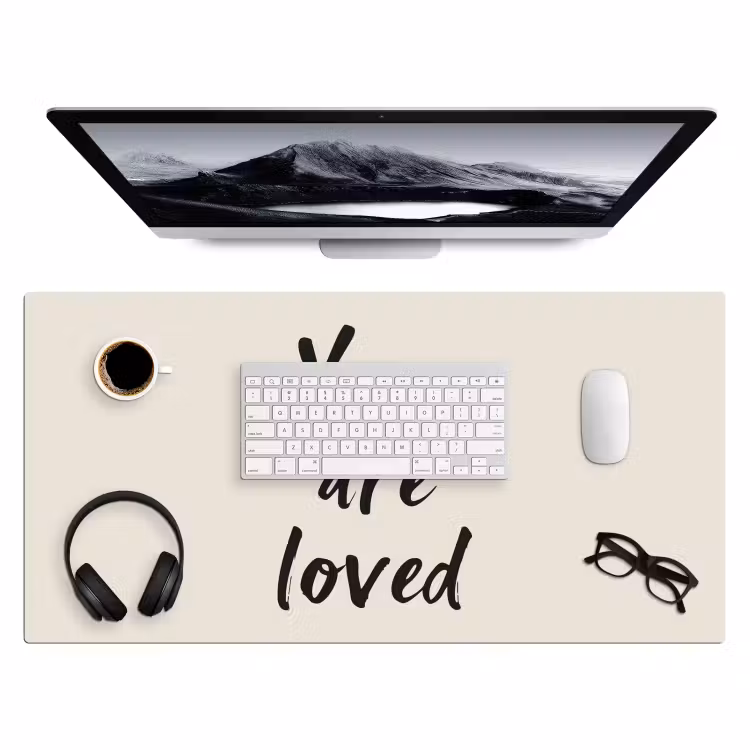 Minimalistisch - Beige - Love Muismat XXL klein -3d