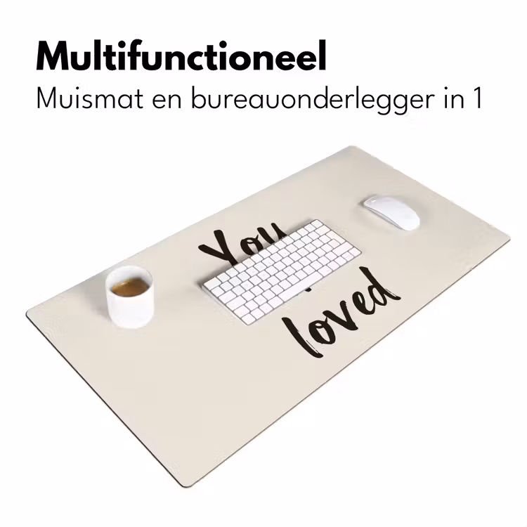 Minimalistisch - Beige - Love Muismat XXL klein -sfeer4
