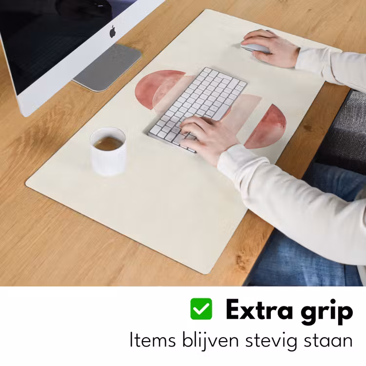 Minimalistisch - Cirkels - Roze Muismat XXL klein -sfeer3