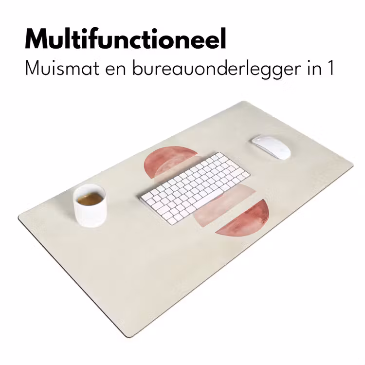 Minimalistisch - Cirkels - Roze Muismat XXL klein -sfeer4