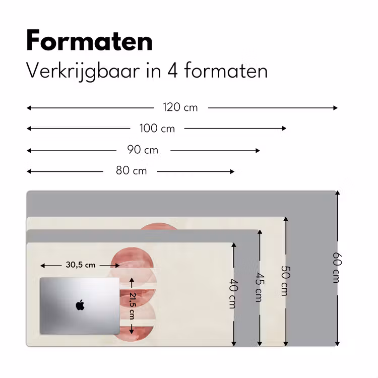 Minimalistisch - Cirkels - Roze Muismat XXL klein -sfeer5