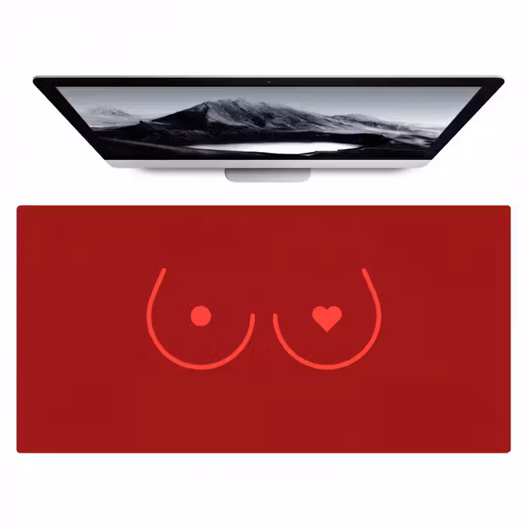 Minimalistisch - Lijnillustratie - Rood Muismat XXL klein -zzz3d