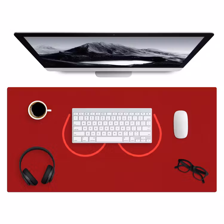 Minimalistisch - Lijnillustratie - Rood Muismat XXL klein -3d