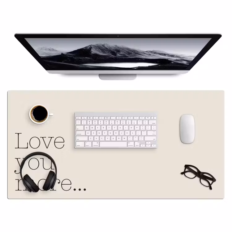 Minimalistisch - Love - Beige Muismat XXL klein -3d