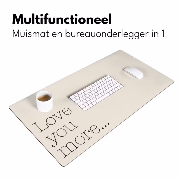 Minimalistisch - Love - Beige Muismat XXL klein -sfeer4