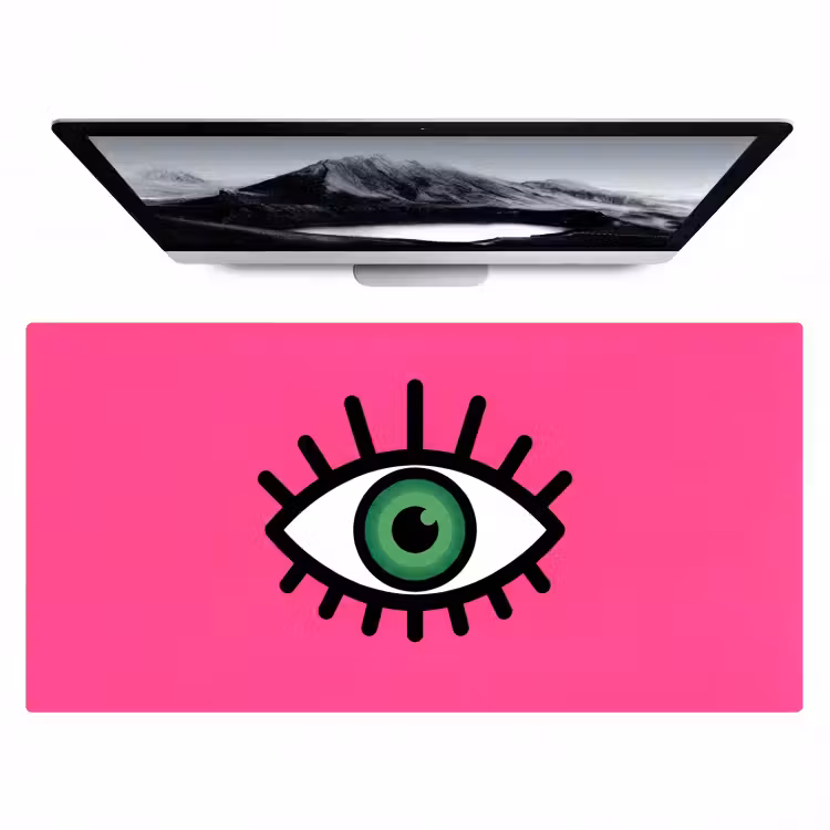 Minimalistisch - Oog - Roze Muismat XXL klein -zzz3d