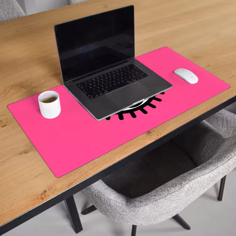 Minimalistisch - Oog - Roze Muismat XXL klein -sfeer1