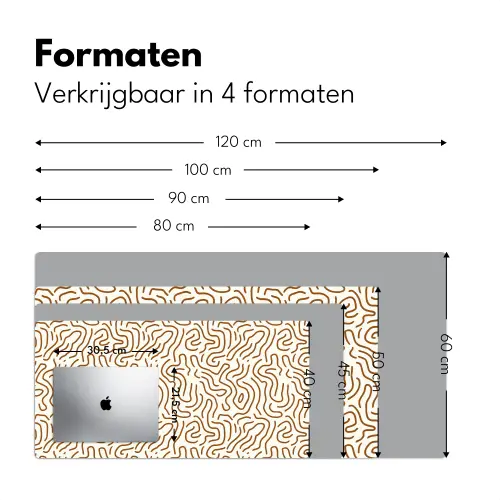 Minimalistisch - Patroon - Terracotta Muismat XXL klein 681 -sfeer5