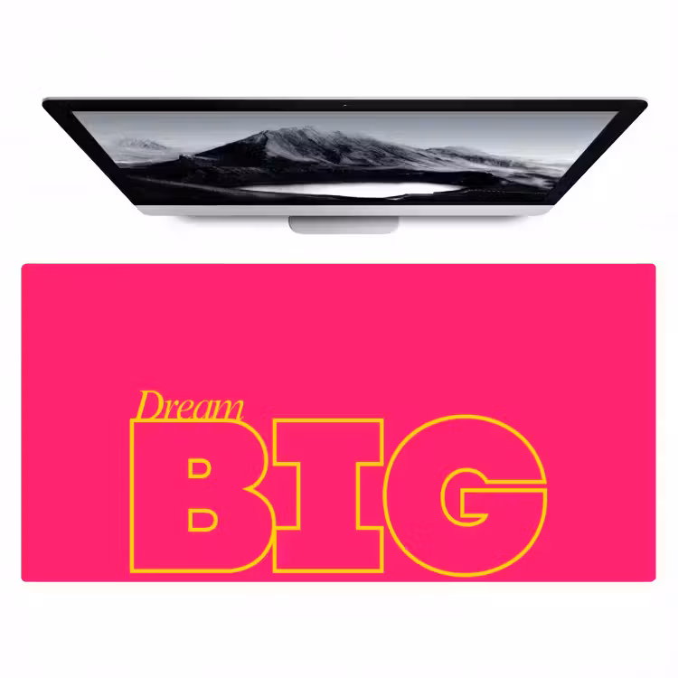 Minimalistisch - Roze - Dream big - Grafisch Muismat XXL klein -zzz3d