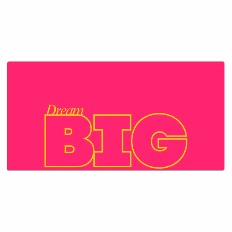 Minimalistisch - Roze - Dream big - Grafisch Muismat XXL klein -3d_leeg