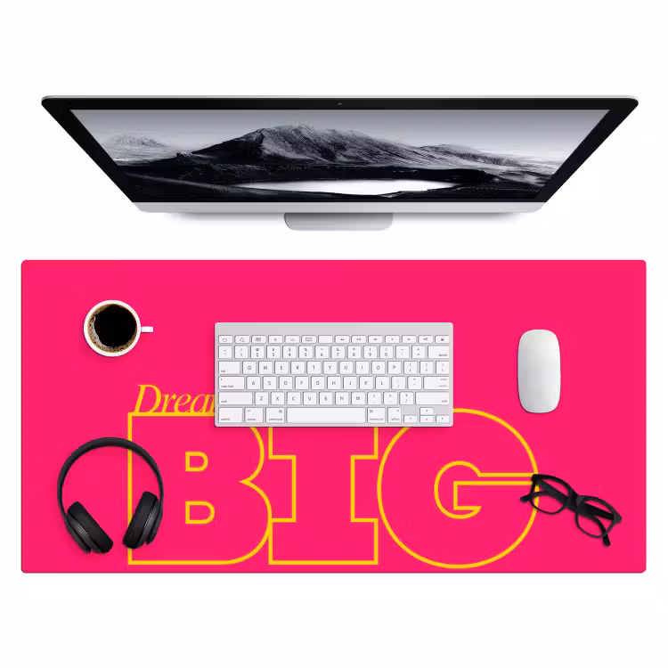 Minimalistisch - Roze - Dream big - Grafisch Muismat XXL klein -3d