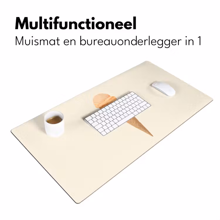 Minimalistisch - Schepijs - Hoorntje - Beige Muismat XXL klein -sfeer4