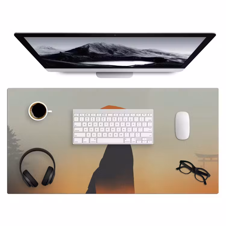 Minimalistisch - Silhouet - Oranje Muismat XXL klein -3d