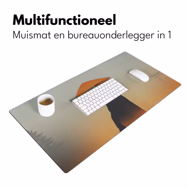 Minimalistisch - Silhouet - Oranje Muismat XXL klein -sfeer4