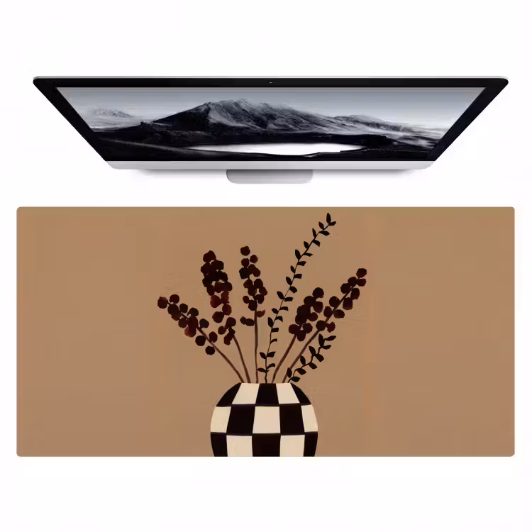 Minimalistisch - Vaas - Bloemen - Bruin Muismat XXL klein -zzz3d