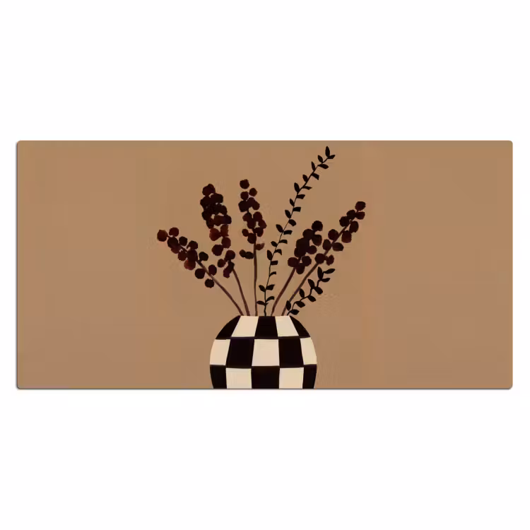 Minimalistisch - Vaas - Bloemen - Bruin Muismat XXL klein -3d_leeg