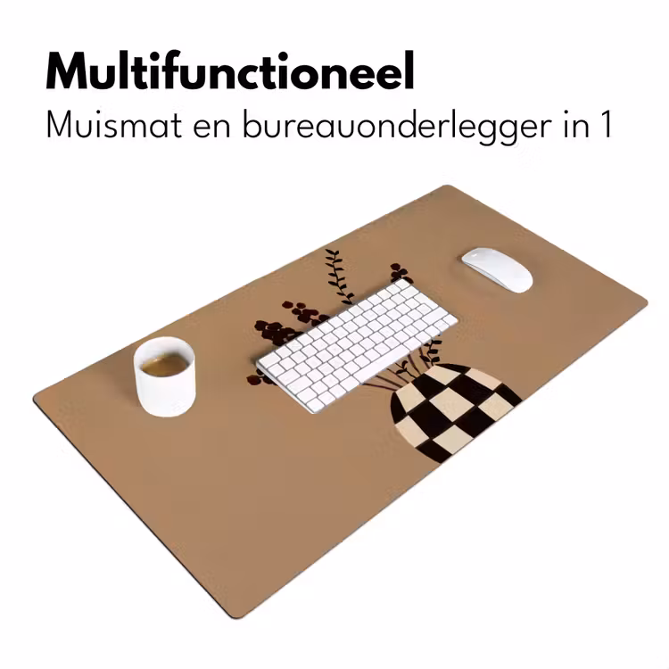 Minimalistisch - Vaas - Bloemen - Bruin Muismat XXL klein -sfeer4