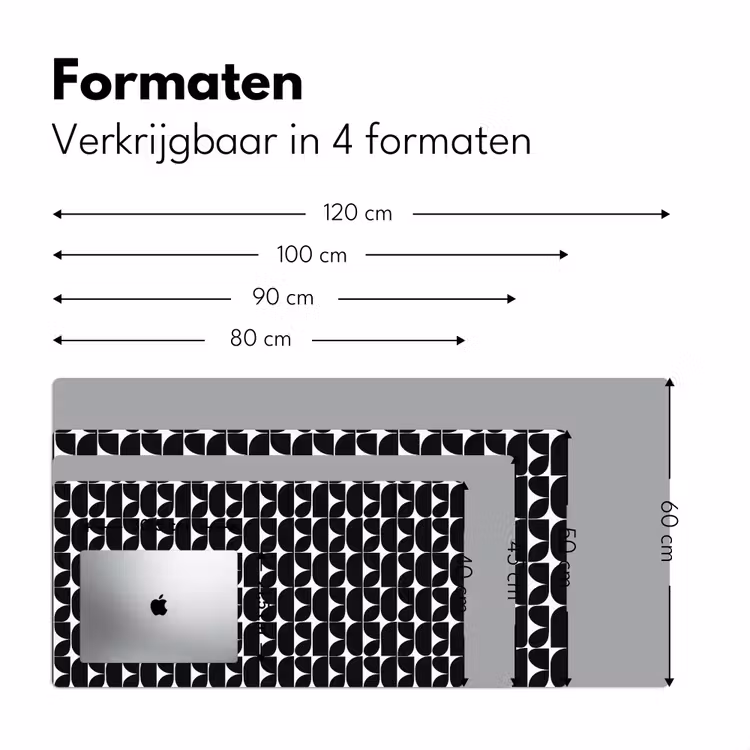 Modern - Geometrisch - Zwart Muismat XXL klein 681 -sfeer5