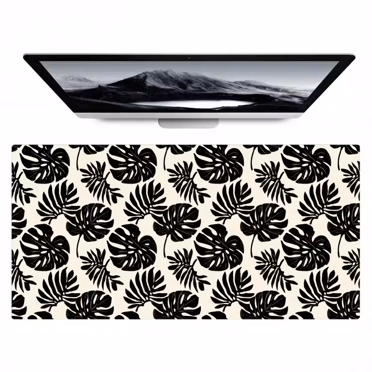 Modern - Monstera - Zwart Muismat XXL klein 681 -zzz3d