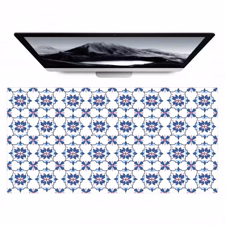 Modern - Patroon - Blauw - Roze Muismat XXL klein 681 -zzz3d