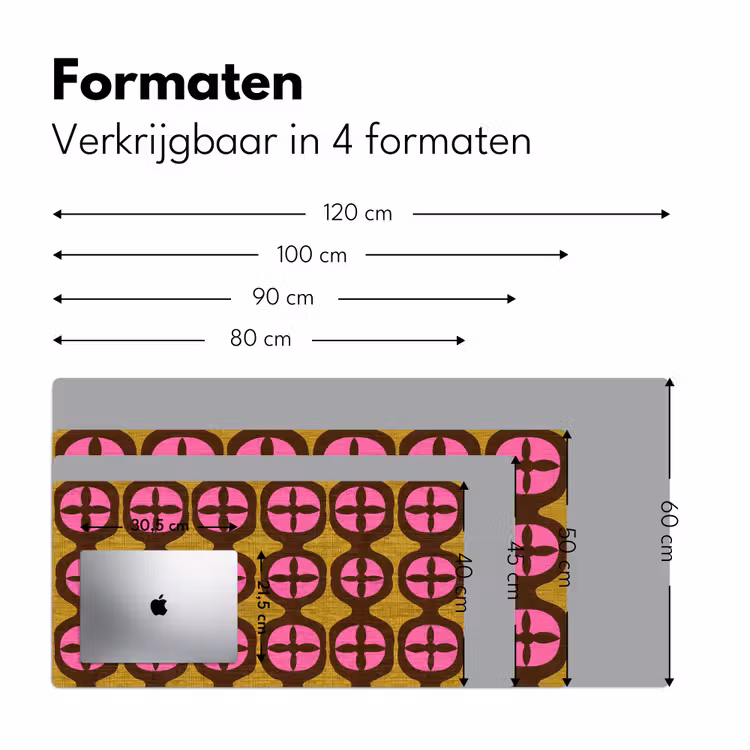 Modern - Patroon - Roze Muismat XXL klein 681 -sfeer5
