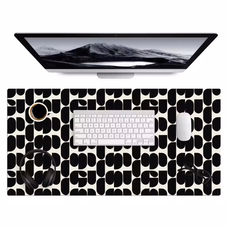 Modern - Patroon - Zwart Muismat XXL klein 681 -3d