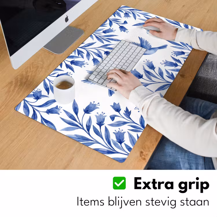 Modern - Vogels - Delfts - Blauw Muismat XXL klein -sfeer3