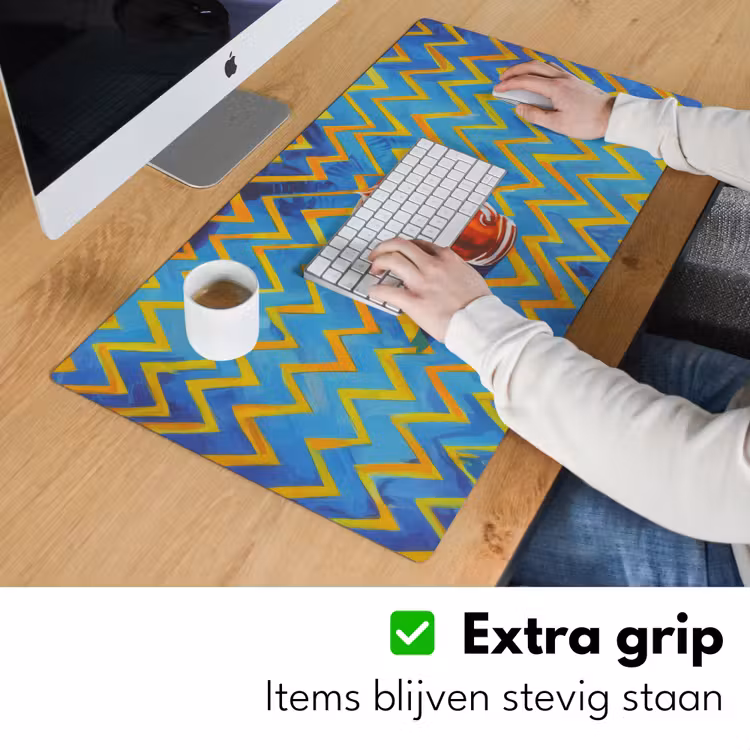 Mok - Koffie - Zigzag - Slagroom Muismat XXL klein -sfeer3