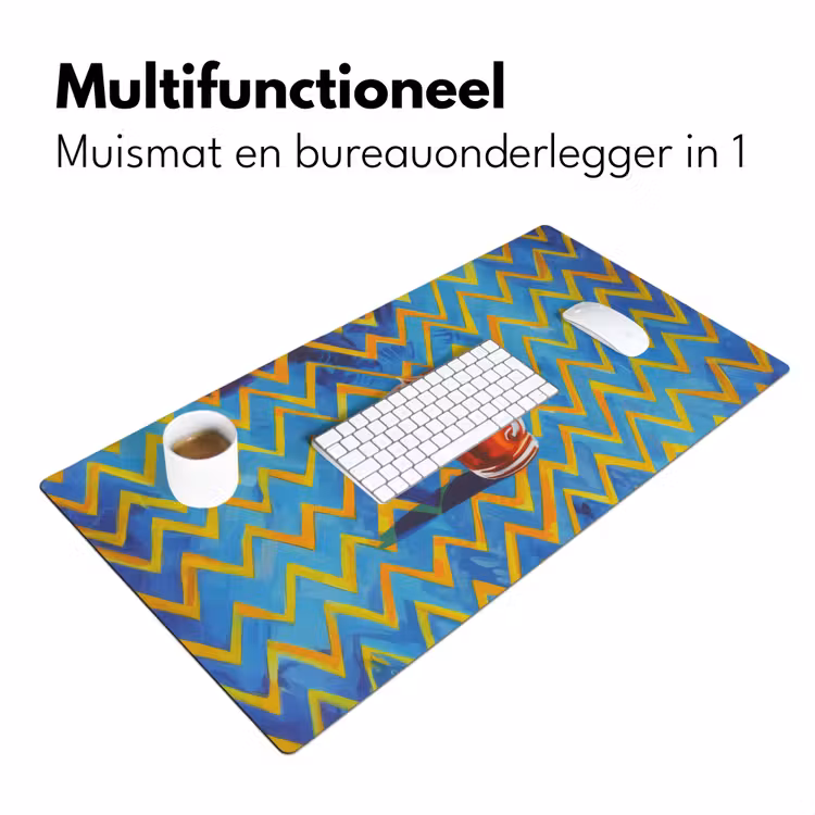 Mok - Koffie - Zigzag - Slagroom Muismat XXL klein -sfeer4