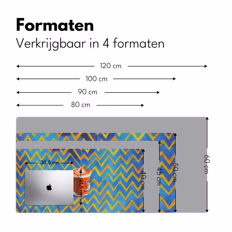 Mok - Koffie - Zigzag - Slagroom Muismat XXL klein -sfeer5