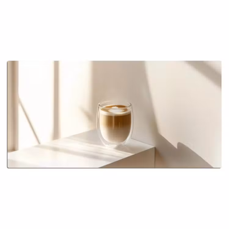 Mok - Latte - Minimalistisch - Schaduw Muismat XXL klein -3d_leeg