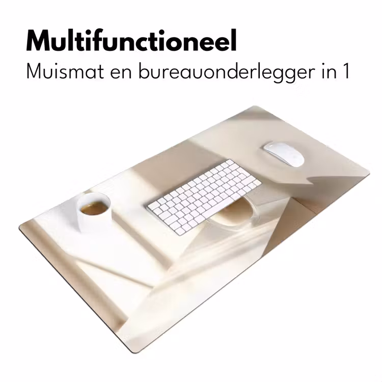 Mok - Latte - Minimalistisch - Schaduw Muismat XXL klein -sfeer4