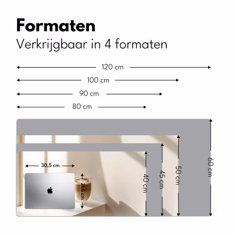Mok - Latte - Minimalistisch - Schaduw Muismat XXL klein -sfeer5