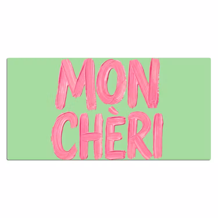 Mon cheri - Groen - Roze Muismat XXL klein -3d_leeg