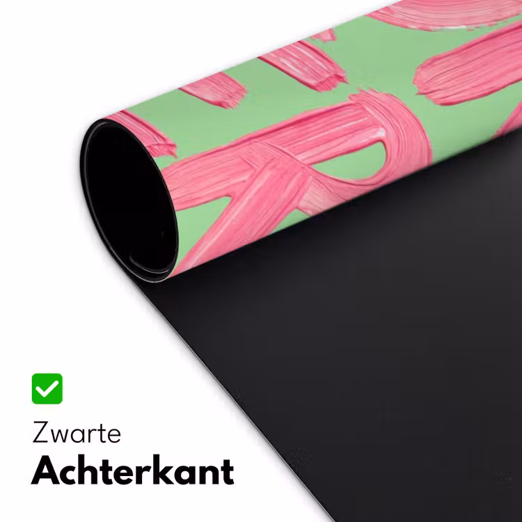 Mon cheri - Groen - Roze Muismat XXL klein -sfeer2