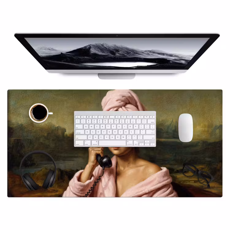 Mona - Klassiek - Roze Muismat XXL klein -3d
