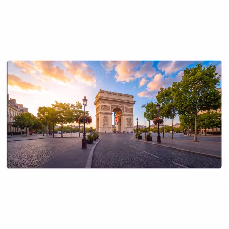 Monument - Parijs - Zonsondergang - Architectuur - Goud Muismat XXL klein -3d_leeg