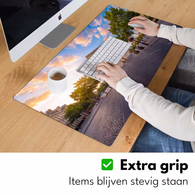 Monument - Parijs - Zonsondergang - Architectuur - Goud Muismat XXL klein -sfeer3