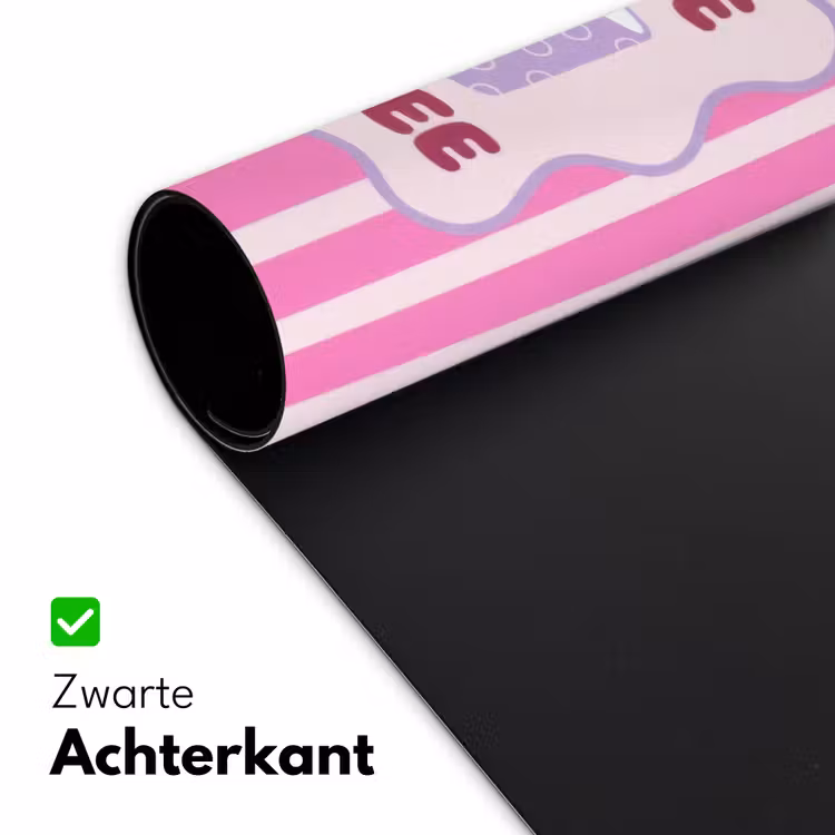 More coffee - Roze - Paars - Strepen - Mok Muismat XXL klein -sfeer2