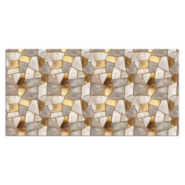 Mozaïek - Marmer - Goud Muismat XXL klein 681 -3d_leeg